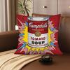 1pc Andy Warhol Pop Art Tomato Soup Pillow Case Fashion Square Pillowcase Bedroom Sofa Room Ins Decoration Leisure