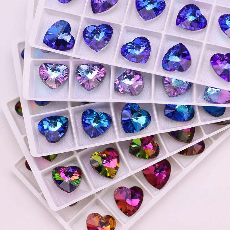 Heart Gem Crystal Rhinestone Pendant for DIY Earrings