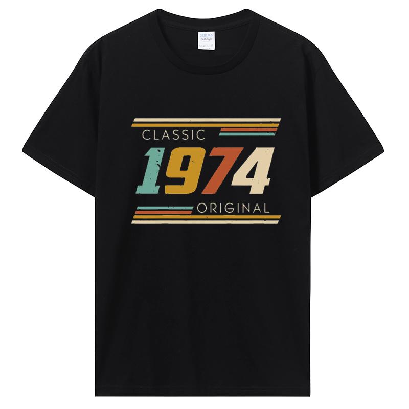 Old Vintage 1974 Birthday Men Women T-Shirt Wife Husband B-Day Presents Sayings Quote Graphic Clothing Oversized Tshirt