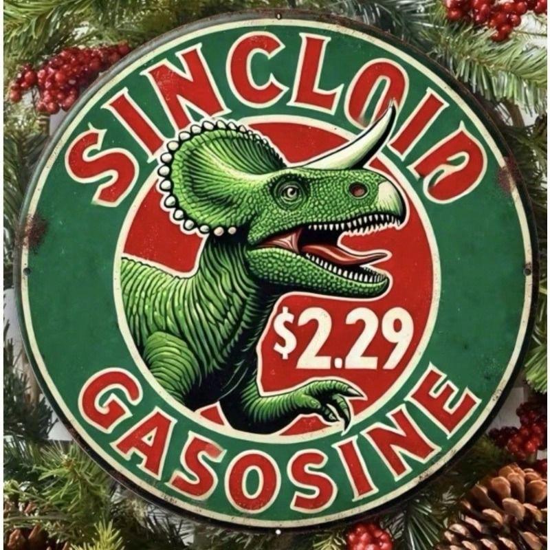 Metal Poster Sinclair Dino Gasoline Retro Garage Sign Wall Decor