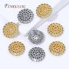 13mm 18K Gold Plated Brass Beads Caps For Jewelry Making Supplies,Round Bead Caps For Bracelets Accessories DIY Findings