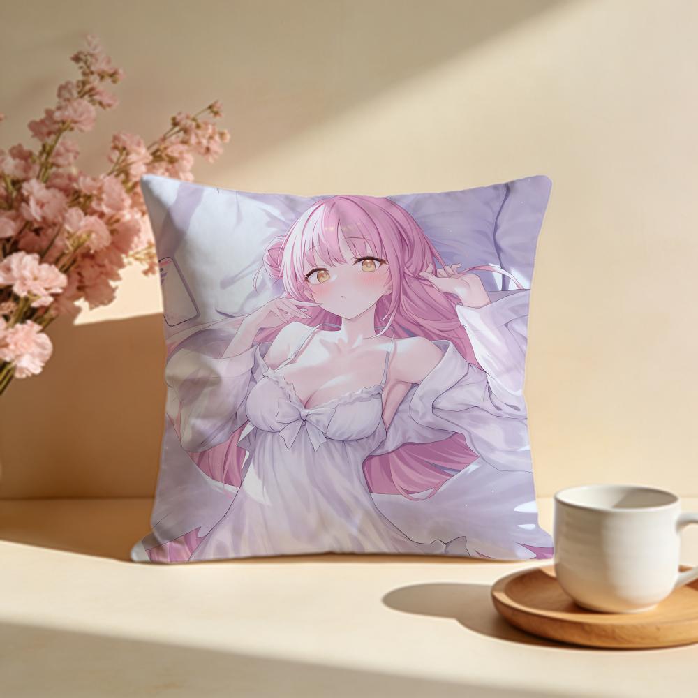 Trendy MMisono Mika Animeed Cushion Cover Stylish Washable Pillow Cover Ideal for Couch Bedroom Car Decoration