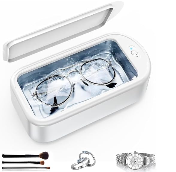 

Sudsty Ультразвуковая мойка для очков Мощная ультразвуковая 640 мл Большая Таймер Ультразвуковая зубная протез Очки Компактная Домашняя Чистит Макияж Часы Драгоценные Японские