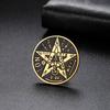 Teamer Witchcraft Pentagram Brooch Stainless Steel Hebrew Tetragrammaton Solomon Amulet Lucky Jewelry Badge Suit Accessory Gift