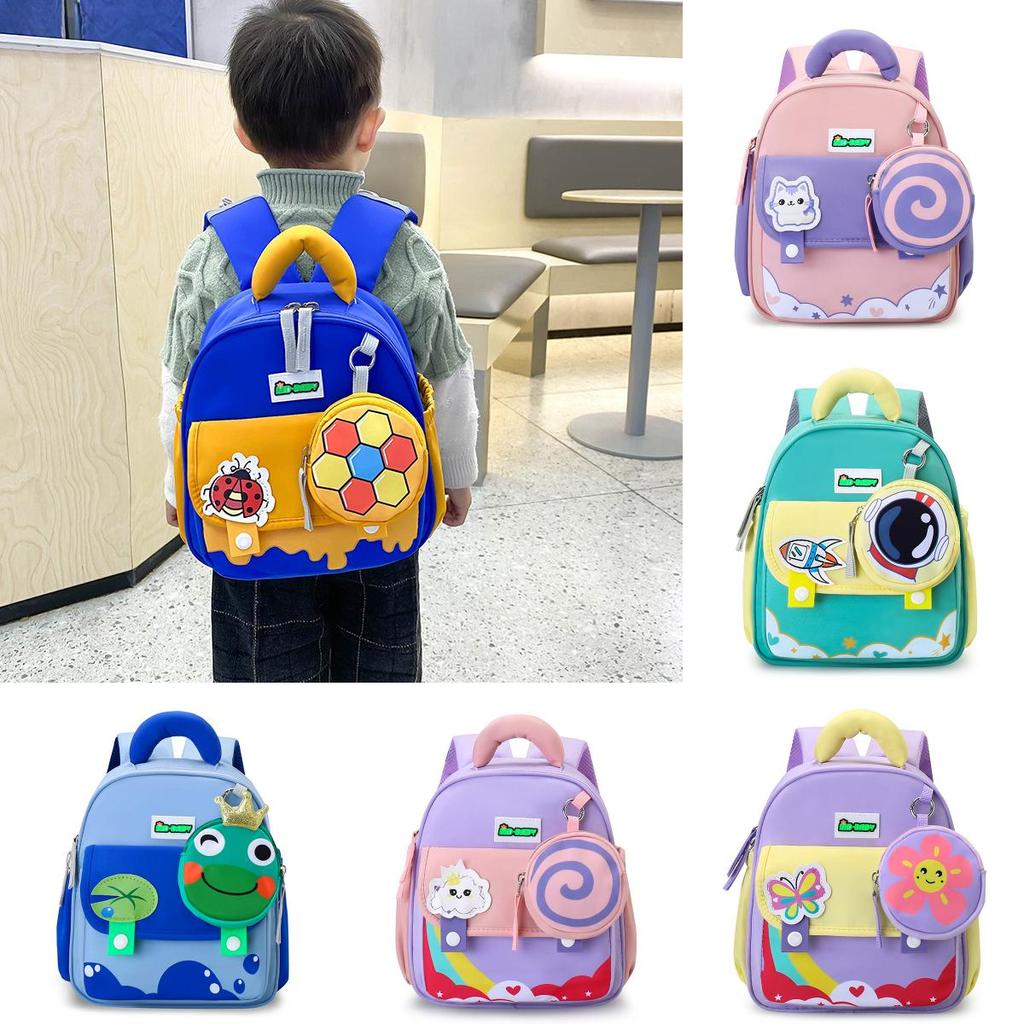The Frog Prince Cartoon Kids Backpack With Breathable Nylon For Preschool Boys And Girls