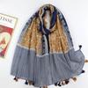 Spain Lovely Poppy Floral Tassel Viscose Shawl Scarf Lady High Quality Wrap Thin Headband Bufandas Muslim Hijab Sjaal 180*90Cm