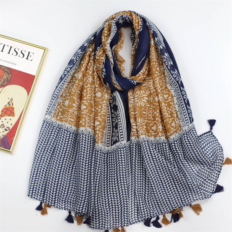 Spain Lovely Poppy Floral Tassel Viscose Shawl Scarf Lady High Quality Wrap Thin Headband Bufandas Muslim Hijab Sjaal 180*90Cm