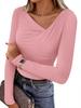 2026 Women's One-Shoulder Swing Neck Off-the-Shoulder Slimming Long Sleeve Top