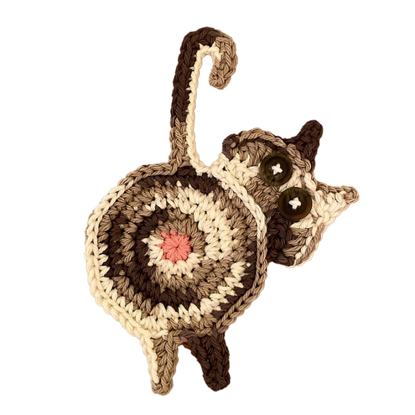 

Подставка под чашку «Подглядывающий кошачий зад» Милая Нескользящая Забавная Подкладка для Дома Кухни Украшение Держатель для Напитков Ручная Вязка Подарок