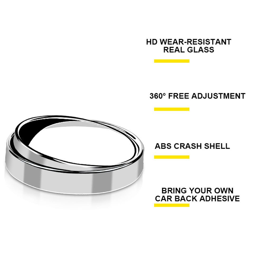 2PCS Small Auto Blindspot Round Mirror RearView Side Mirror