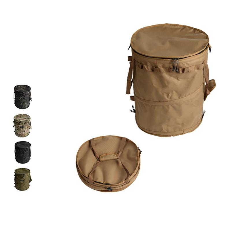 Camping Trash Can Foldable Garbage Bin with Zippered Lid Foldable Garbage Container for Campsites Outdoor Picnics BBQ