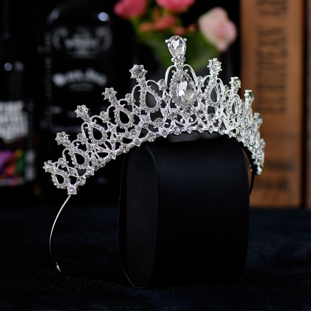 Metal Baroque Crown Queen Party Pageant Rhinestone Crown Exquisite Princess Tiara  Girls Headband