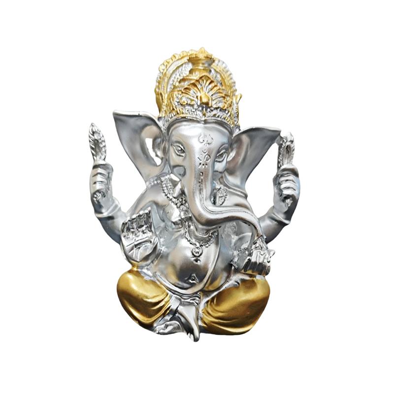 

1 шт. Статуэтка Бога с хоботом слона, Идол, Декоративное ремесло, Лотос, Религиозные статуэтки, Подарок, Позолоченная, Ручная работа, Смола, Вера серебряный