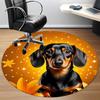 1pc Dachshund, Floral Chair Carpet for Office, Non Slip, Soft and Durable Office Rug for Interior Decoration