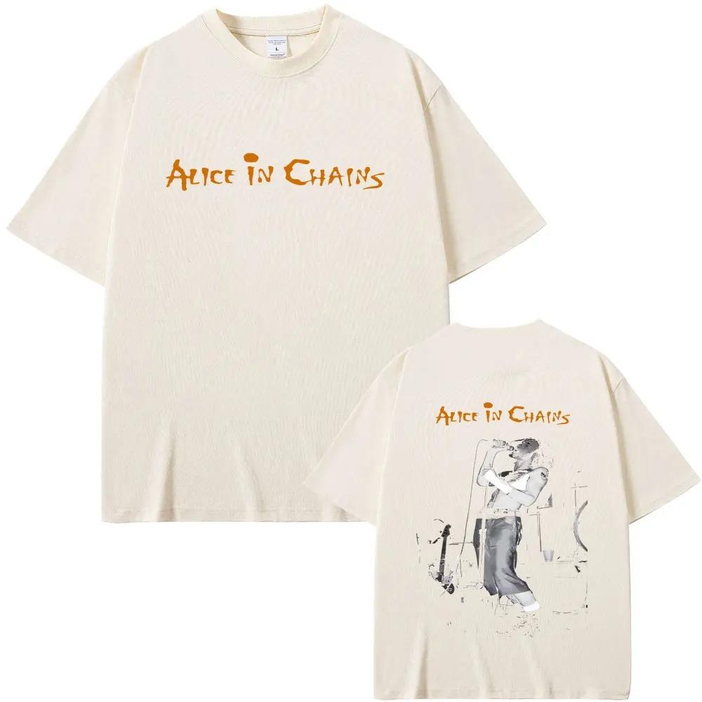 Alice in Chains Classic Rock Band TShirt 90s Seattle Grunge Gothic Punk Streetwear Unisex Oversized Cotton Graphic Tshirts S