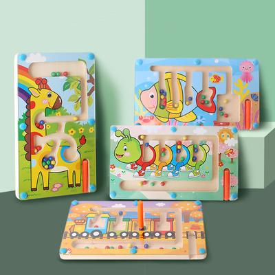 Children's Early Educational Fun Magnetic Animal Pen Walking Maze Baby Balance Ball Training Desktop Game