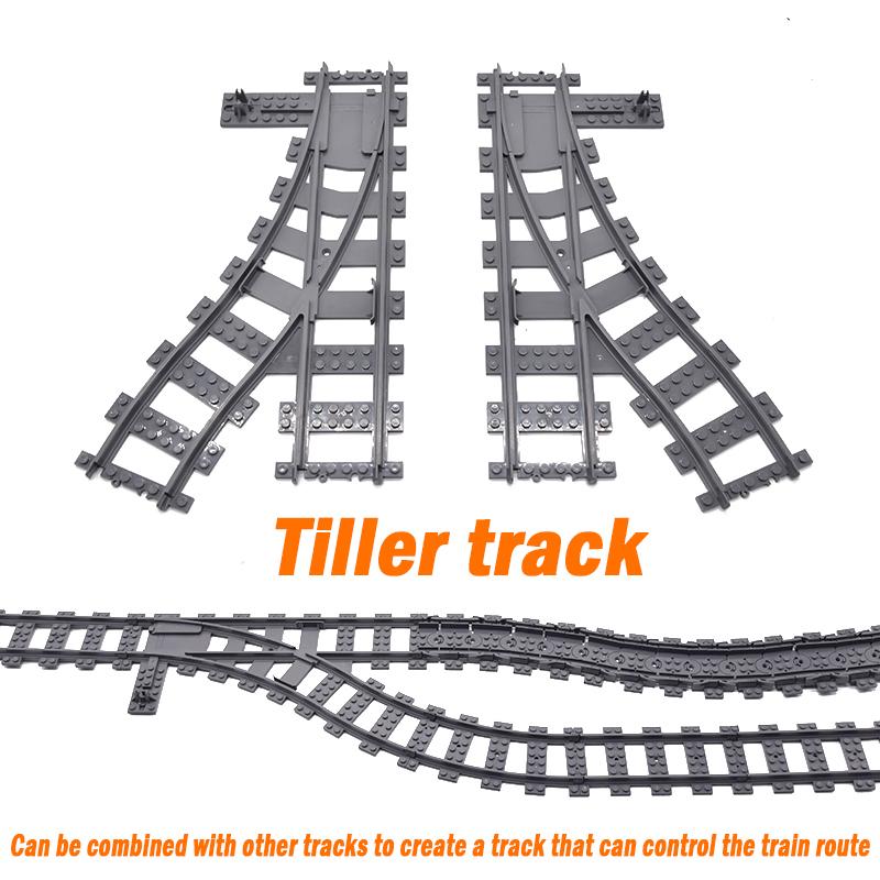 City Trains Flexible Tracks Forked Straight Curved Soft Rails Track Switch Building Block Bricks Kids DIY High-tech Train Toys