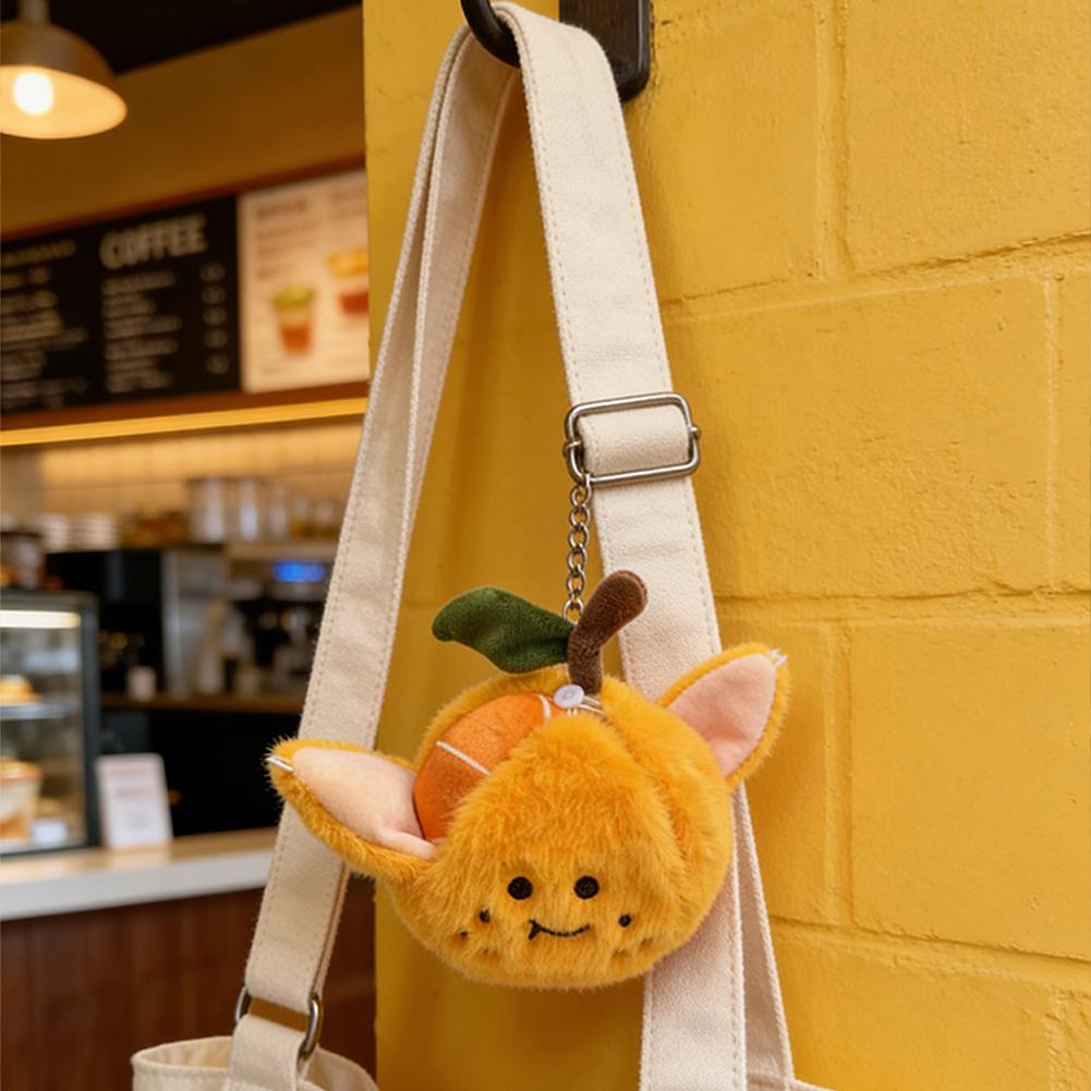 Creative Peelable Orange Fruit Plush Toy Cute Simulation Food Keychain Backpack Pendant Soft Stuffed Doll Birthday Gift Kids