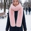 Solid Color Plush Neck Warmer Thick Fluffy Long Scarf Fashion Imitation Mink Fur Scarf  Party
