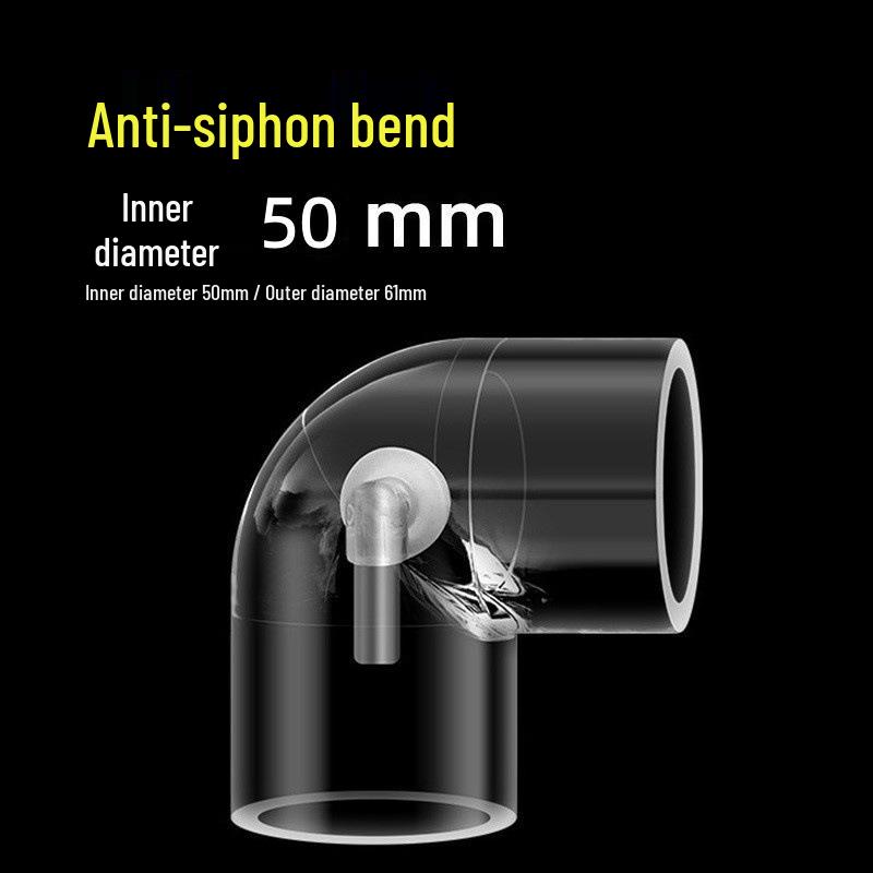 Transparent Anti-Siphon Elbow Pipe Fittings for Fish Tanks - Waterproof, Anti-Backflow, and Anti-Suction Filters