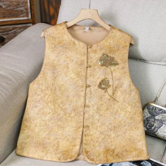 

2026 Spring Chinese Style Vest Jacket for Middle-Aged & Elderly Women 2XL жовтий
