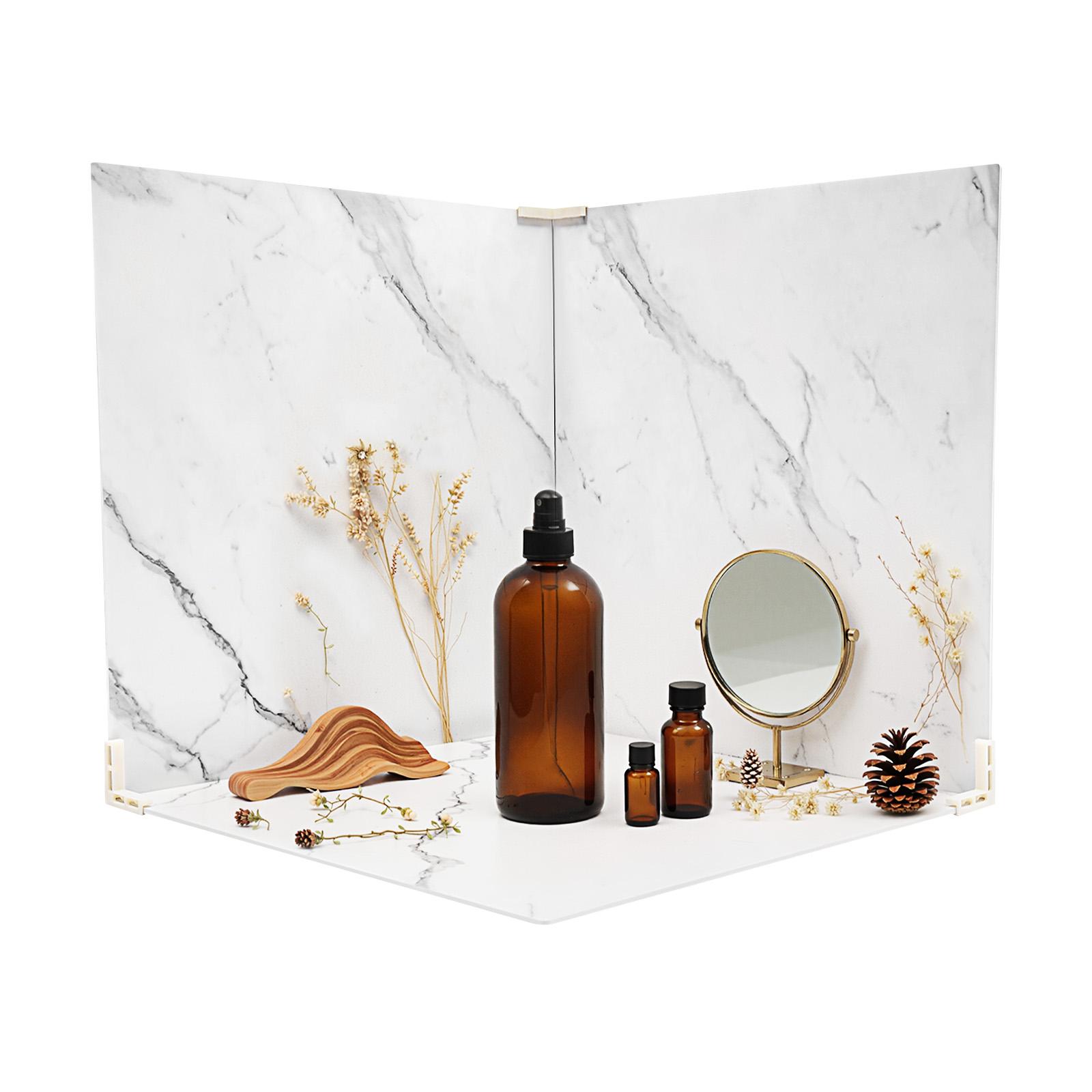 Food Photography Backdrops 24x24 Inch Marble Photo Backdrop Boards 3PCS White  Waterproof Backdrop for Food Photography