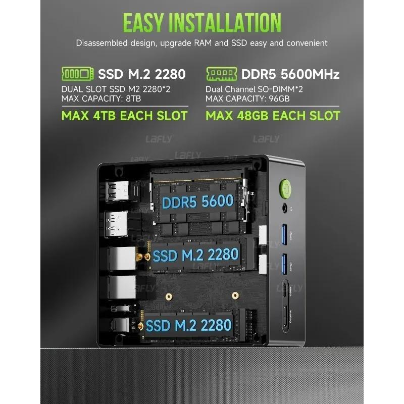 GMKtec K11 Mini PC AMD Ryzen 9 8945HS Gaming K8P Windows 11Pro Radeon 780M DDR5 5600MHz 32GB 1TB SSD WIFI6 BT5.2 Computer Da Gioco