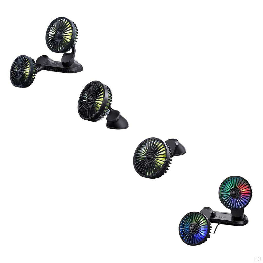 Car Cooling Fan, Vehicle Fan 3 Speeds Wind Micro USB Strong Portable Seat for