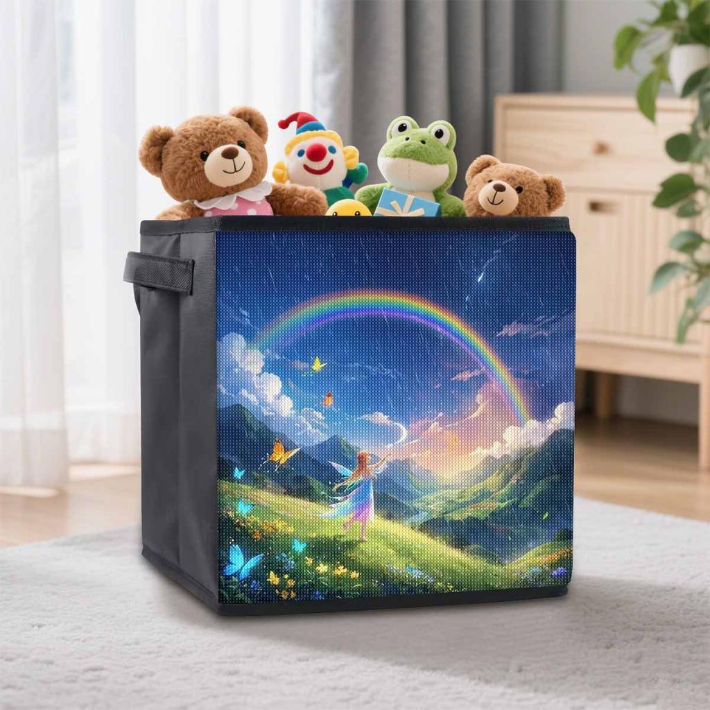 Rainbow In The Rain 5D Diamond Painting Storage Basket Full Round Drill Mosaic Diamond Embroidery Cross Stitch Kits Home Decor Home Decor