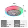 30W 46cm * 19cm Living Room Electric Ceiling Fan Lamp RGB Color Ceiling Light Household Intelligent Timed Colorful Fan Light