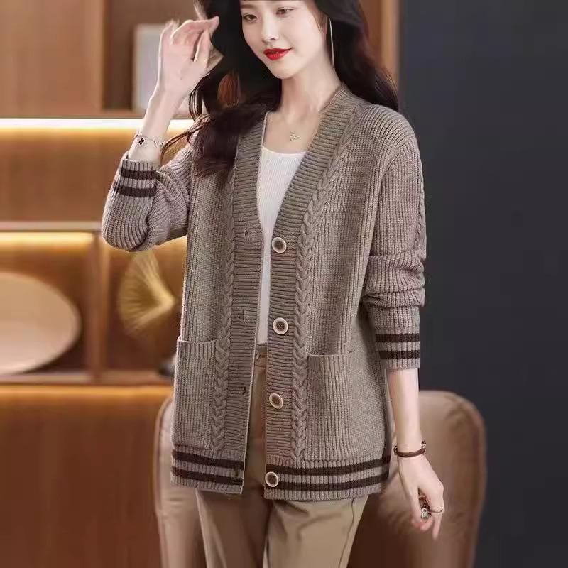 Knitted Cardigan Women's Coat Autumn New Outer Cover Autumn Top Single-breasted Thin Bottoming Coat
