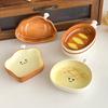 Ceramic Dipping Dish Cute Bread Shape Small Sauce Plate for Sushi Hot Pot Snacks Microwave Dishwasher Safe Snack Plate for Home Party Restaurant