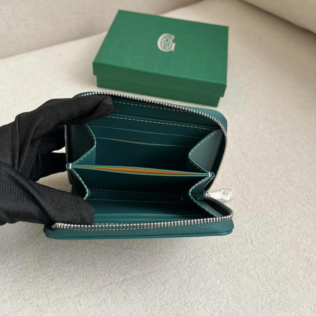 Goya Women's and Men's Houndstooth Zipper Wallet Card Holder with Multi-Card Slots & Coin Purse
