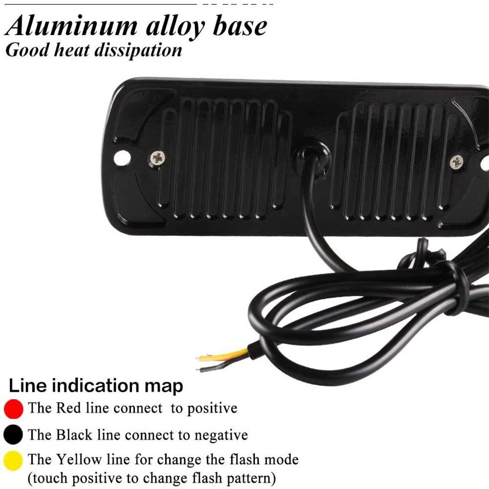 12 Led Lamp Beads Ultra-thin Warning Light 12v-24v 12w Ultra-bright Side Led Flashing Lights For Motorcycle Trolley Truck