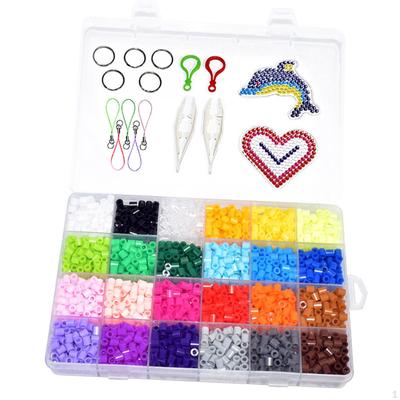 Kit de cuentas navideñas, 2400 piezas, 24 colores, juego de fusión para manualidades para niños, hierro de 5 mm