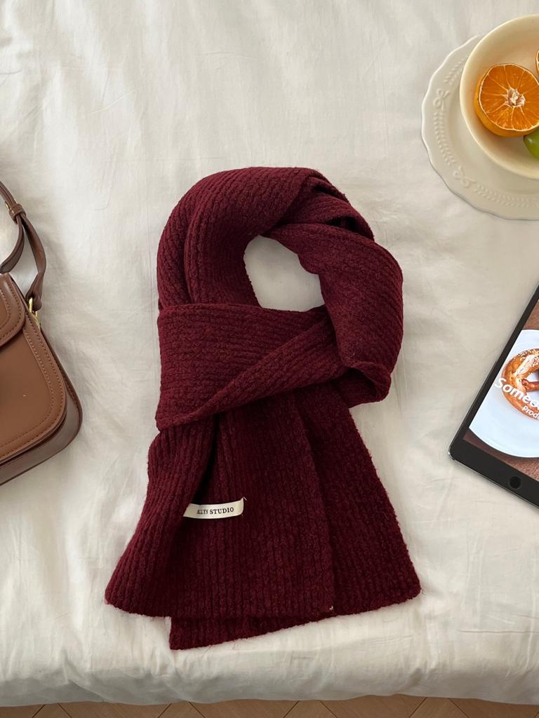 Soft waxy high-quality wool blended knitted scarf women's autumn and winter new high-end scarf manufacturers wholesale