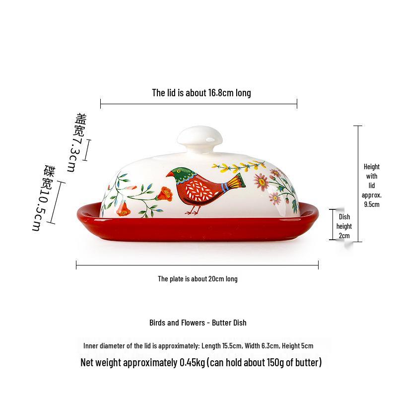 European & American Ceramic Butter Dish with Lid – Stylish Tableware for Butter, Cheese, and Desserts