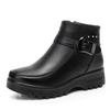Fashion Winter Women Genuine Leather Ankle Boots Female Thick Plush Warm Snow Boots Mother Waterproof Non-slip Booties