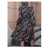 Rochie de primăvară pentru femei, temperament elegant, cu mâneci lungi și imprimeu floral