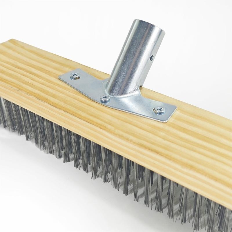 Stainless Steel Wire Floor Brush Head 11.8Inch 19.68Inch Heavy Duty Scrubber for Concrete Stain Outdoor Deck Garage