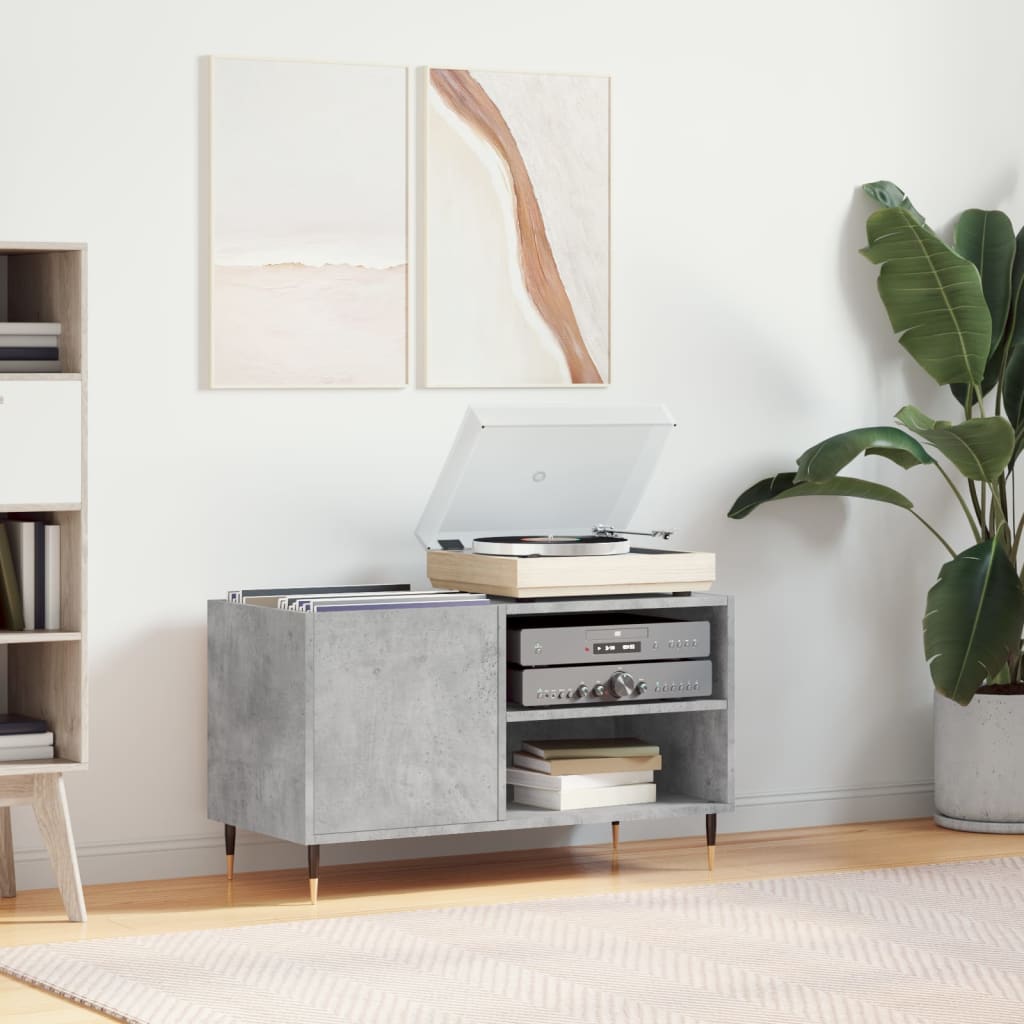 Record Cabinet Concrete Grey 85x38x48 cm Particleboard