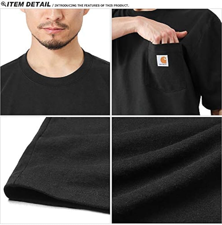 Carhartt Short Sleeve Pocket Size CTK87 Men's T-Shirt, Small, Navy,