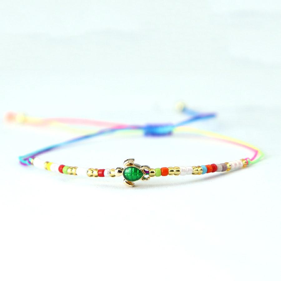 New Turtle Bracelet For Women Handmade Weaven Macrame Braslet Seed Beads Braclet Leisure Pulseira Outdoor Beach String Jewelry