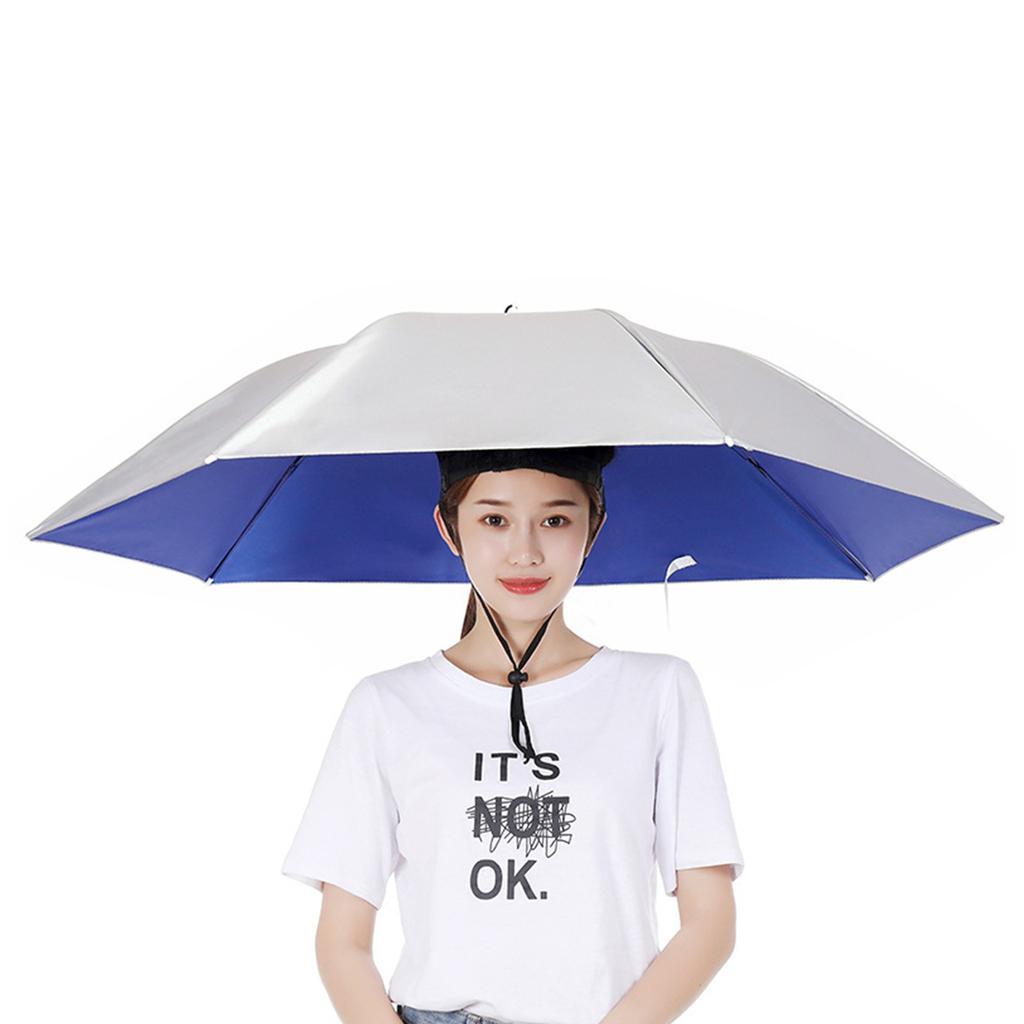 Threefold Umbrella Hat  Umbrella, Summer Rain And Outdoor Fishing Umbrella Hat Head-mounted Umbrella Hat