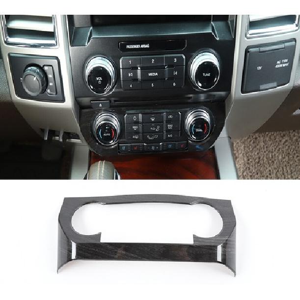 Center Console Air Condition Panel Frame Trim for Ford F150 2015- Black Wood