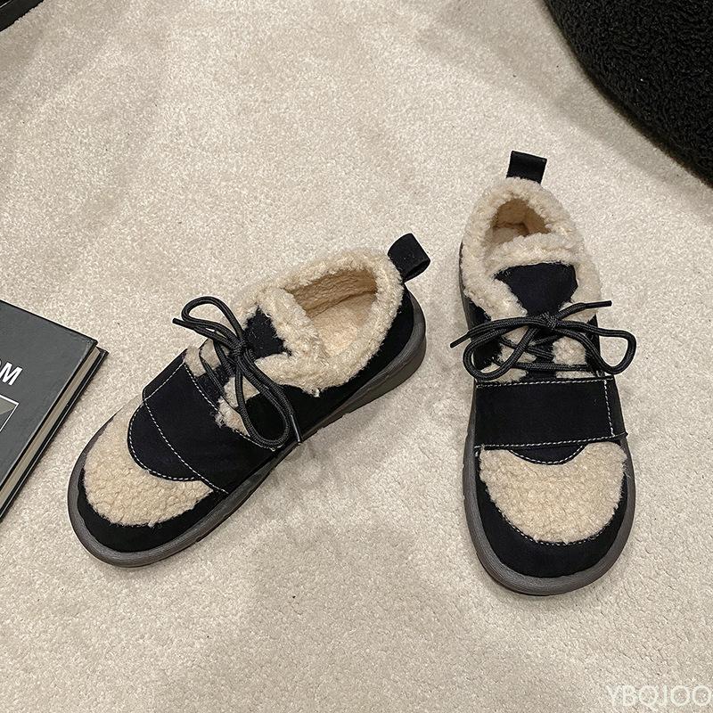Autumn Winter New Women's Casual Cotton Shoes Retro  Lace Up Cold Resistant Warm Simple Comfortable Women's Shoes
