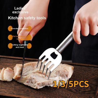 5 piezas Multiusos Garra de Oso Trituradora de Carne Garra de Carne Tenedor Desmenuzador de Pollo Carne de Res Cerdo para Barbacoa Cocina Cortador de Alimentos