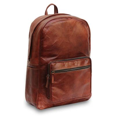 New Handmade World Brown Genuine Leather Shoulder Backpack Laptop Bag