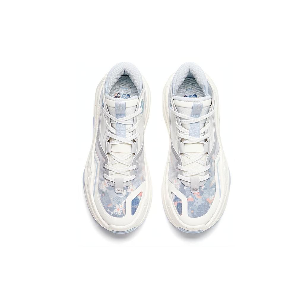 Anta C37 2.0 Fabric Synthetic Leather Non-Slip Wear-Resistant Mid-Top Skate Shoes Women Sneakers Gray Blue 922228082-5
