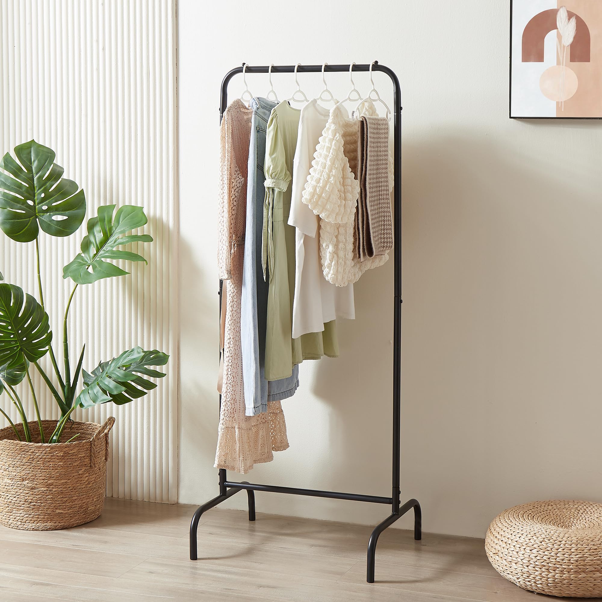 

VECELO Clothes 2 Width 60cm x Depth 45cm x Height Pipe Clothes Single Clothing Pipe Clothes Space Rust Indoor Coat Room Drying With Diagonal Costume чёрный